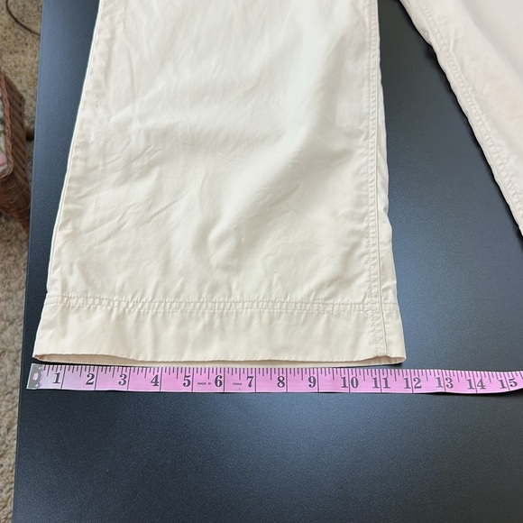 Lauren Ralph Lauren Poplin Cotton Wide Leg Belted Cropped Pants 16 Pockets - Picture 11 of 14